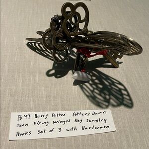 Harry Potter Pottery Barn Teen, Flying Winged Key Hooks, New with hardware.